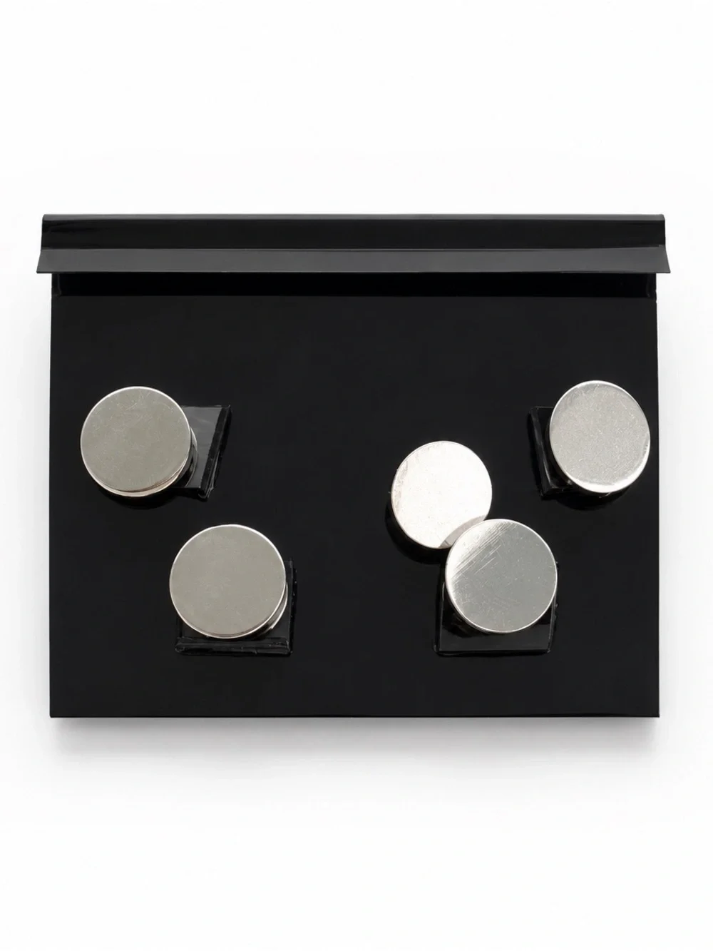 Vintage Silver-Tone “L” Monogram Cufflink & Shirt Stud Set